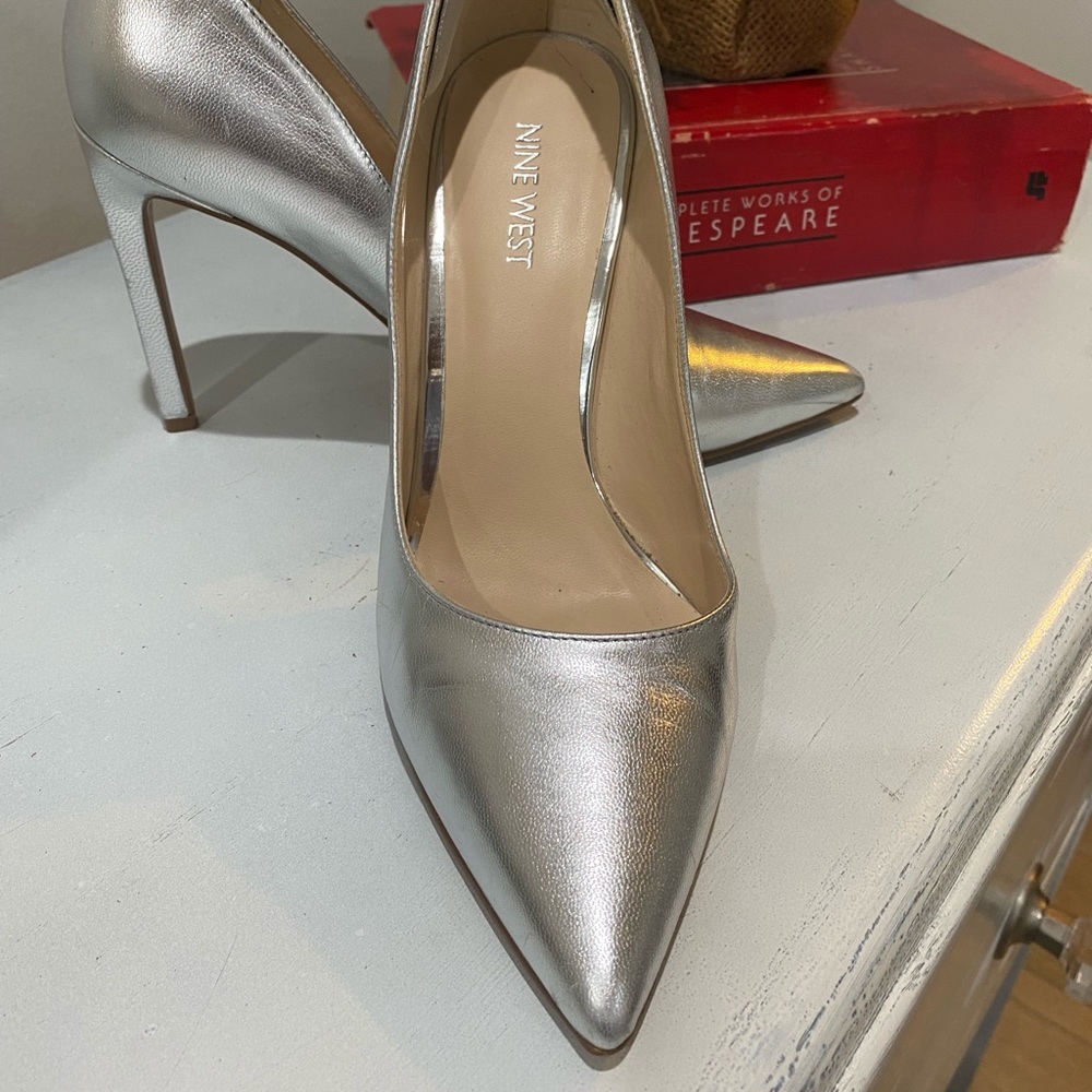 Silver Pumps by Nine West - size 8